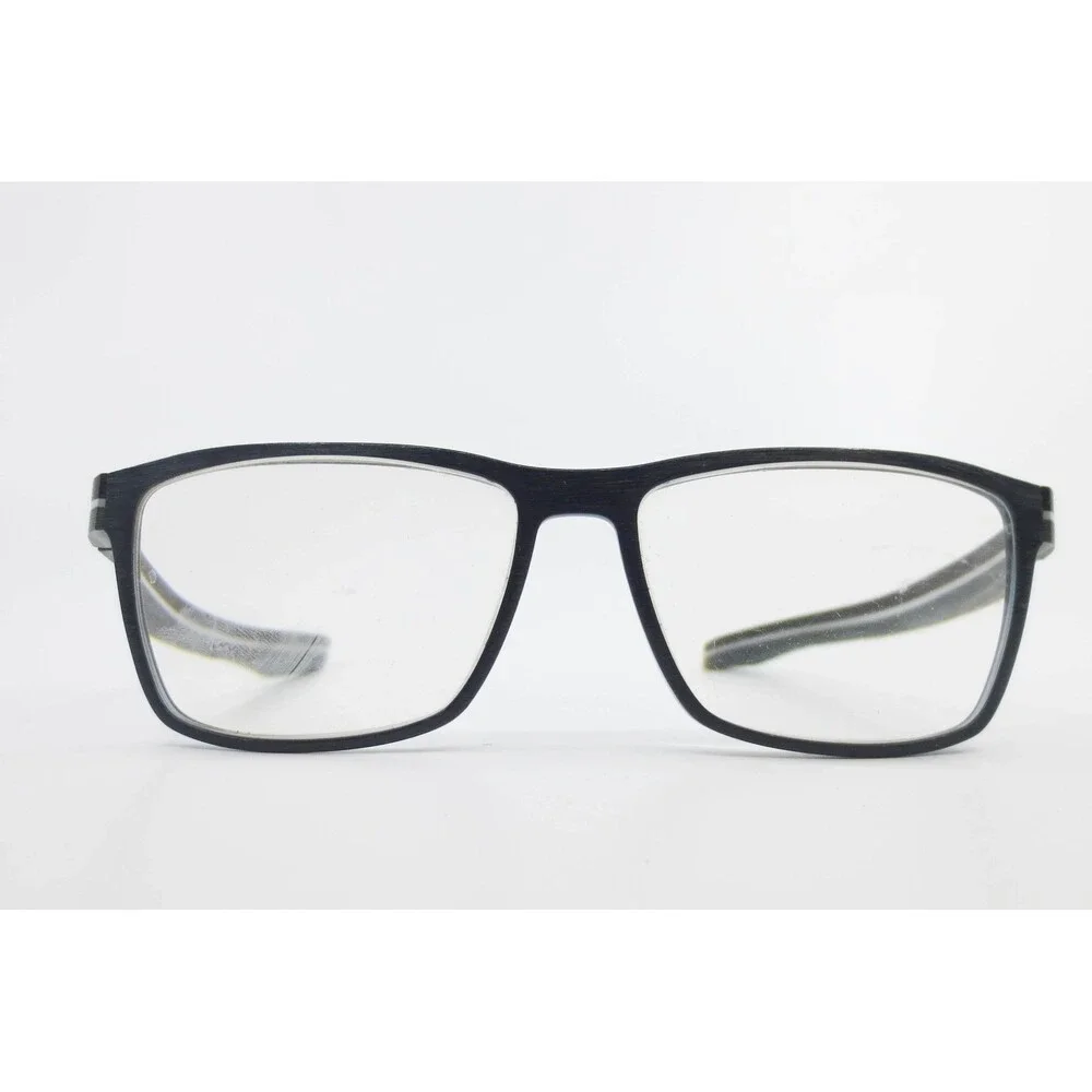 OGA 7890 Eyeglasses Blue Grey Wood Carbon Fiber Rectangular Frames 56-15